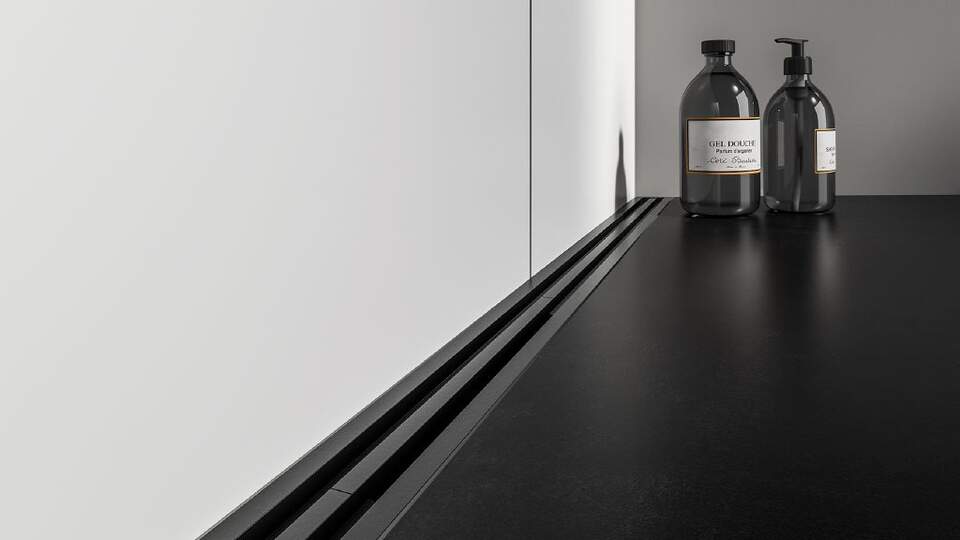 Schlüter®-KERDI-LINE-VARIO MGS variabele afvoergoot badkamer grafiet zwart mat